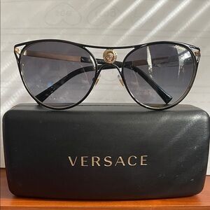 Versace Sunglasses with Black Frame and Gold Details